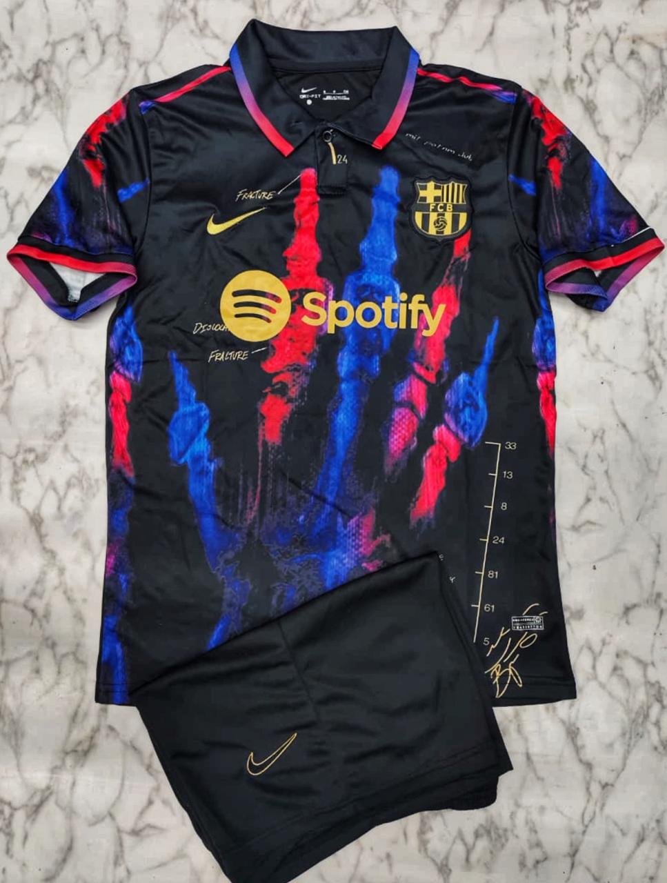 Barcelona x Spotify “Fractured Hand”Jersey Kit