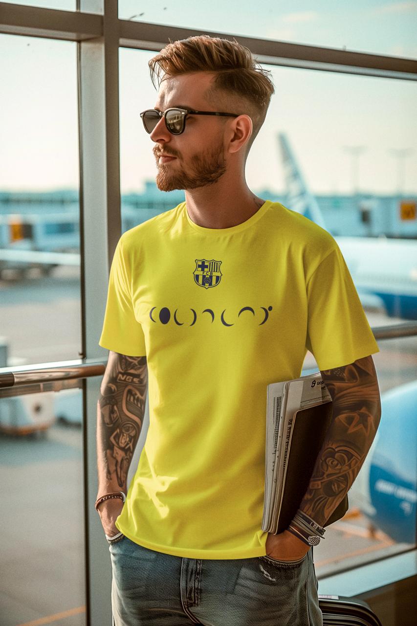 Barcelona X Cold Play - Graphic T-Shirt (Yellow - Navy)